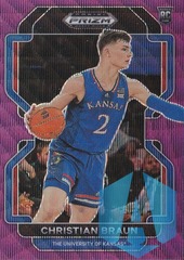 2022 Panini Prizm Draft Picks Purple Wave Prizm RC #73 Christian Braun Kansas